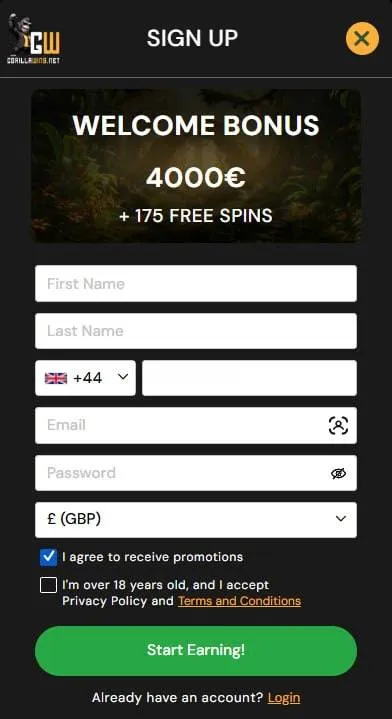 gorilla wins casino login